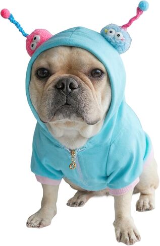 French Bulldog Clothes Sweaters, Frenchie Clothes Dog Hoodie for Small Medium Dogs Girl Boy, Fleece Puppy Sweater Cold Weather Winter Coats, Purple,M in Saudi Arabia