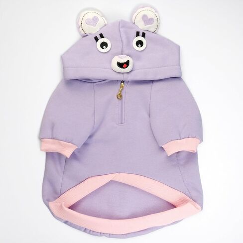 French Bulldog Clothes Sweaters, Frenchie Clothes Dog Hoodie for Small Medium Dogs Girl Boy, Fleece Puppy Sweater Cold Weather Winter Coats, Purple,M in Saudi Arabia