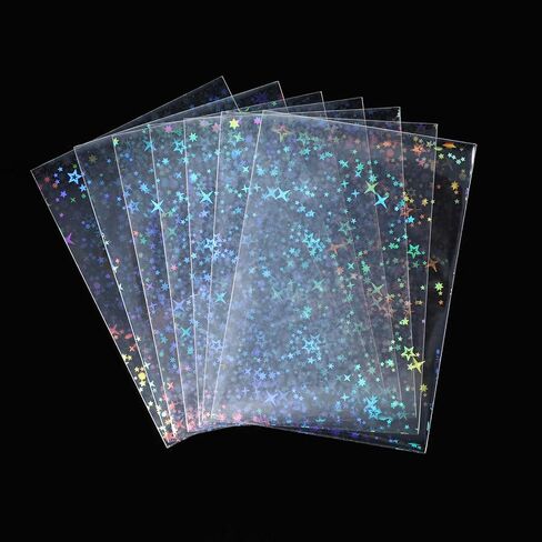 Photocard Sleeves, Reusable Star Cute Card Sleeves, 100 Pcs Transparent Holographic Card Sleeve for Photocards Mini Photo Cards Protective in Saudi Arabia