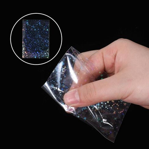 Photocard Sleeves, Reusable Star Cute Card Sleeves, 100 Pcs Transparent Holographic Card Sleeve for Photocards Mini Photo Cards Protective in Saudi Arabia