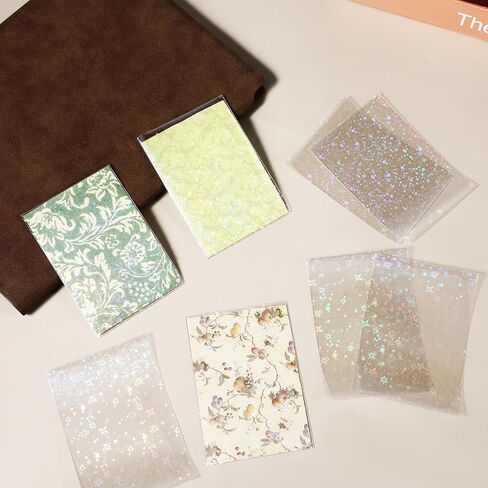 Photocard Sleeves, Reusable Star Cute Card Sleeves, 100 Pcs Transparent Holographic Card Sleeve for Photocards Mini Photo Cards Protective in Saudi Arabia