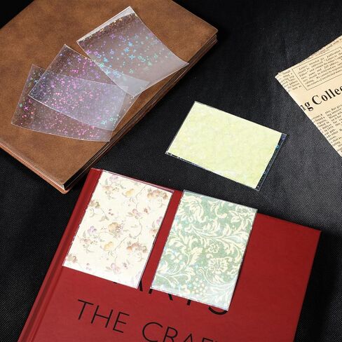 Photocard Sleeves, Reusable Star Cute Card Sleeves, 100 Pcs Transparent Holographic Card Sleeve for Photocards Mini Photo Cards Protective in Saudi Arabia