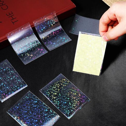 Photocard Sleeves, Reusable Star Cute Card Sleeves, 100 Pcs Transparent Holographic Card Sleeve for Photocards Mini Photo Cards Protective in Saudi Arabia