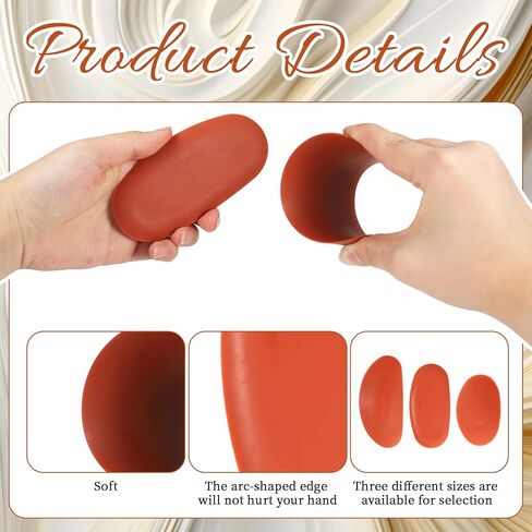 6 Pieces Red Pottery Ribs Soft Rubber Pottery Clay Ribs Set Ceramic Shaping Tools Silicone Sculpting Tools with 3 Different Sizes for Smooth Finishing and Removing Finger Marks in Kuwait