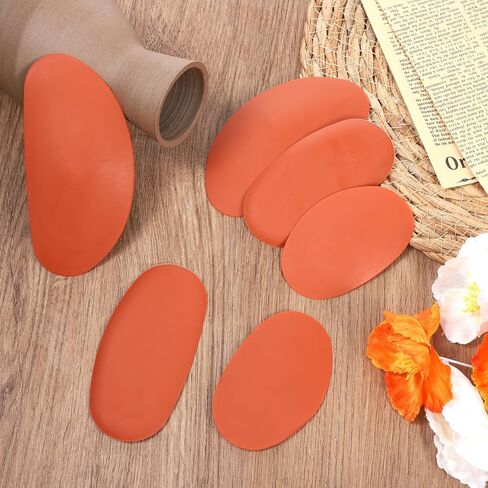 6 Pieces Red Pottery Ribs Soft Rubber Pottery Clay Ribs Set Ceramic Shaping Tools Silicone Sculpting Tools with 3 Different Sizes for Smooth Finishing and Removing Finger Marks in Kuwait