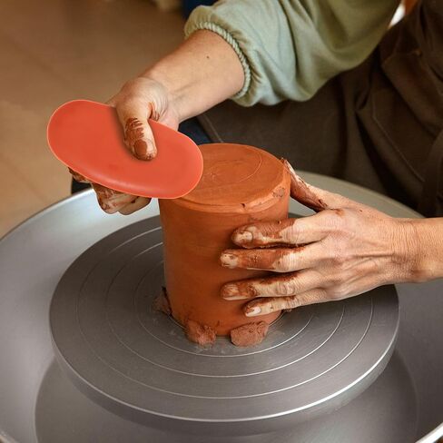 6 Pieces Red Pottery Ribs Soft Rubber Pottery Clay Ribs Set Ceramic Shaping Tools Silicone Sculpting Tools with 3 Different Sizes for Smooth Finishing and Removing Finger Marks in Kuwait