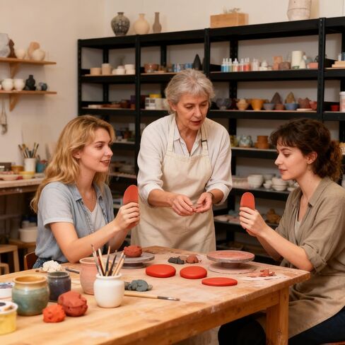 6 Pieces Red Pottery Ribs Soft Rubber Pottery Clay Ribs Set Ceramic Shaping Tools Silicone Sculpting Tools with 3 Different Sizes for Smooth Finishing and Removing Finger Marks in Kuwait