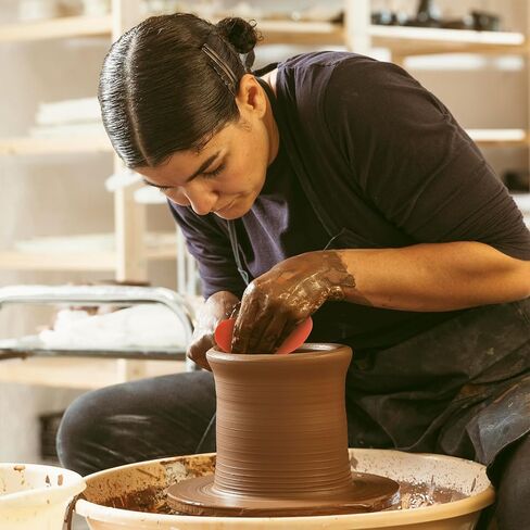 6 Pieces Red Pottery Ribs Soft Rubber Pottery Clay Ribs Set Ceramic Shaping Tools Silicone Sculpting Tools with 3 Different Sizes for Smooth Finishing and Removing Finger Marks in Kuwait