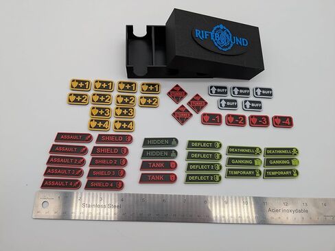 مجموعة رموز مكونة من 48 قطعة متوافقة مع Riftbound TCG | علامات لعب مميزة مع حقيبة تخزين | عدادات الضرر والصاعقة والتحسين والكلمات الرئيسية in Kuwait