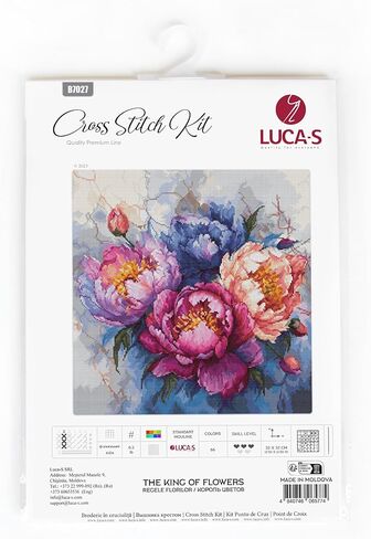 Luca-S The King of Flowers Counted Cross Stitch Kit, Multi-Colour in Saudi Arabia