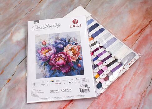 Luca-S The King of Flowers Counted Cross Stitch Kit, Multi-Colour in Saudi Arabia