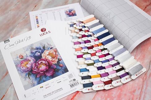 Luca-S The King of Flowers Counted Cross Stitch Kit, Multi-Colour in Saudi Arabia