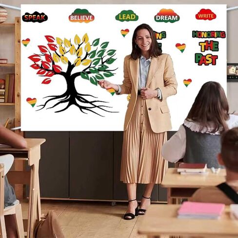 ملصقات حائط من الفينيل الأسود لشهر التاريخ - ملصقات ذاتية اللصق للفصول الدراسية، ولوحة الإعلانات وديكورات الأبواب، والديكور الأمريكي الأفريقي in Kuwait