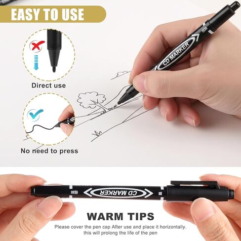 Sibba 20 PCS Dual-Tip Black Drawing Pens 0.5/1mm Bold & Fine Paint Markers, Fineliner Permanent Marker Bible Journaling Writing Pens for Artist Sketch Sketching Writing Dooding Marking Signature in Saudi Arabia