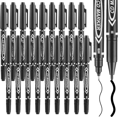Sibba 20 PCS Dual-Tip Black Drawing Pens 0.5/1mm Bold & Fine Paint Markers, Fineliner Permanent Marker Bible Journaling Writing Pens for Artist Sketch Sketching Writing Dooding Marking Signature in Saudi Arabia