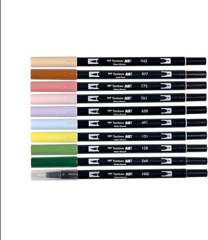 Tombow 56255 Dual Brush Pen Art Markers, Fairies, 10-Pack, Water-Based Ink, for Hand Lettering, Watercolor, Fine Art, Illustrations in Saudi Arabia