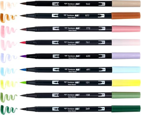 Tombow 56255 Dual Brush Pen Art Markers, Fairies, 10-Pack, Water-Based Ink, for Hand Lettering, Watercolor, Fine Art, Illustrations in Saudi Arabia