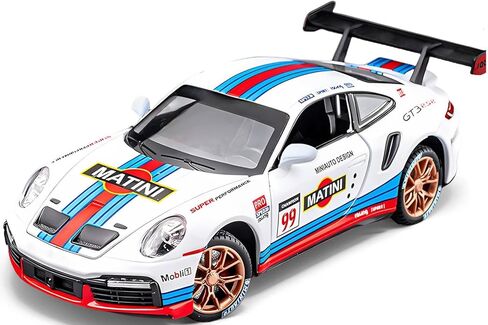 لعبة سيارات لـ 911 GT3 RS RSR Turbo S، 1:32 سبيكة دييكاست نموذج سيارات، لعبة سيارة سحب للخلف مع هدية ضوئية وصوتية سيارة سباق رياضية للأولاد من عمر 3 سنوات فما فوق باللون الأبيض in Saudi Arabia