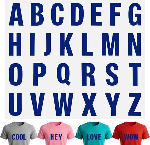 26 Sheets Iron on Letters for Clothing, 6 Inch Heat Transfer Letter Patches for Backpack，Jerseys，Printing DIY Craft - White in Saudi Arabia