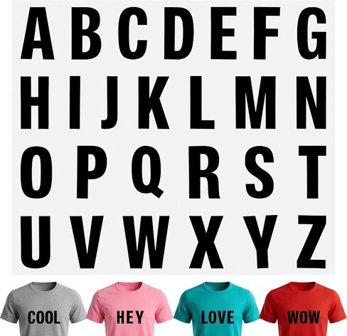 26 Sheets Iron on Letters for Clothing, 6 Inch Heat Transfer Letter Patches for Backpack，Jerseys，Printing DIY Craft - White in Saudi Arabia