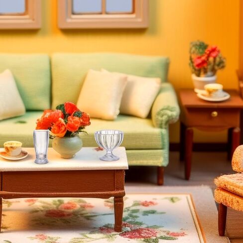 34 قطعة من أكواب بيت الدمى المصغرة مع أغطية من Angoily بمقياس 1/17، نموذج لعب طعام صغير من الراتنج، أكواب صغيرة لتزيين المنزل الصغير والحرف اليدوية in Kuwait