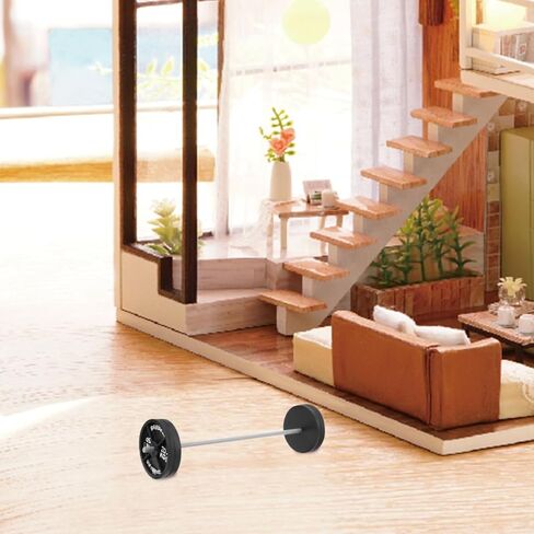 DOITOOL Dollhouse Barbell Miniature Gym Equipment Model Mini Fitness Barbell Prop for Office Desk and Doll House Decoration Sports Accessories, Black, 5. 7 X 1. 57 Inches in Saudi Arabia