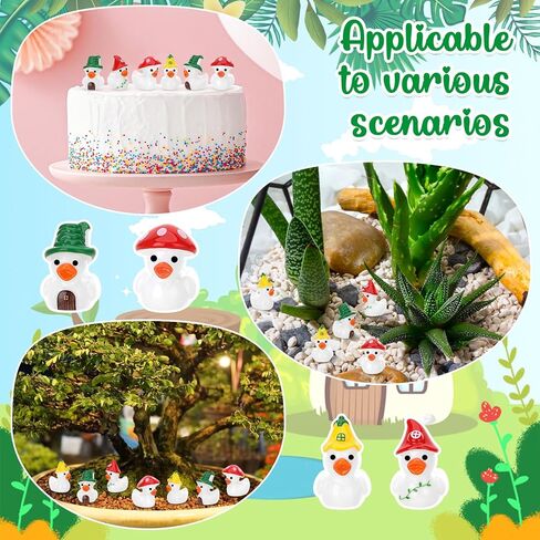 60pcs Mushroom Resin Ducks Toy Figures, Tiny Mushroom Ducks Toy Figurines, Novelty Miniature Fairy Garden Toys Accessories for Spring Party Favors Landscape, Garden, Yard, Patio (4 Styles) in Saudi Arabia