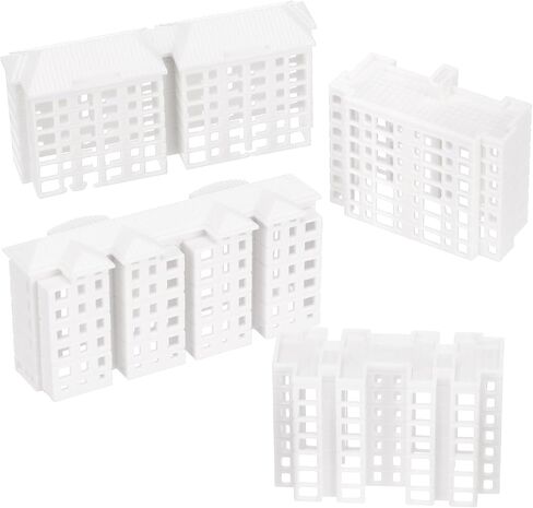 Vaguelly Miniature Apartment Building Model 3X1.4X0.8 Inch Lightweight Plastic Micro Landscape Prop for DIY Dollhouse Accessories and Sand Table Decoration in Saudi Arabia