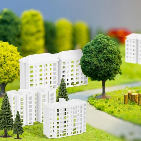 Vaguelly Miniature Apartment Building Model 3X1.4X0.8 Inch Lightweight Plastic Micro Landscape Prop for DIY Dollhouse Accessories and Sand Table Decoration in Saudi Arabia