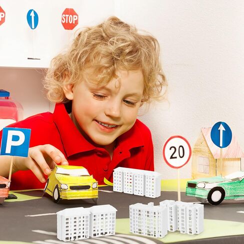 Vaguelly Miniature Apartment Building Model 3X1.4X0.8 Inch Lightweight Plastic Micro Landscape Prop for DIY Dollhouse Accessories and Sand Table Decoration in Saudi Arabia