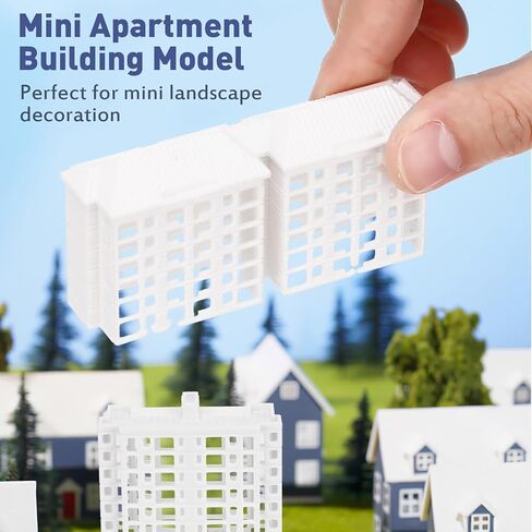 Vaguelly Miniature Apartment Building Model 3X1.4X0.8 Inch Lightweight Plastic Micro Landscape Prop for DIY Dollhouse Accessories and Sand Table Decoration in Saudi Arabia