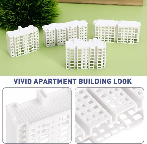 Vaguelly Miniature Apartment Building Model 3X1.4X0.8 Inch Lightweight Plastic Micro Landscape Prop for DIY Dollhouse Accessories and Sand Table Decoration in Saudi Arabia