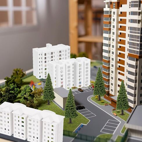 Vaguelly Miniature Apartment Building Model 3X1.4X0.8 Inch Lightweight Plastic Micro Landscape Prop for DIY Dollhouse Accessories and Sand Table Decoration in Saudi Arabia