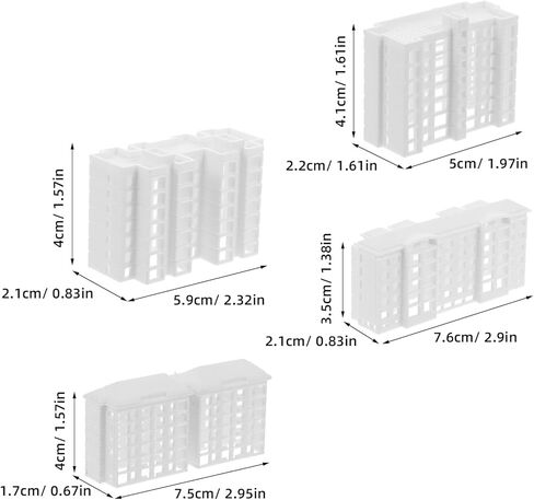Vaguelly Miniature Apartment Building Model 3X1.4X0.8 Inch Lightweight Plastic Micro Landscape Prop for DIY Dollhouse Accessories and Sand Table Decoration in Saudi Arabia