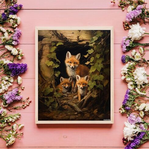 FUKVHIL DIY Paint by Numbers for Adults Beginner, Woodland Fox Family Den, Paint by Numbers Kit Painting by Numbers for Adults, Drawing Paintwork with Paintbrushes No Frame 40x50cm in Saudi Arabia