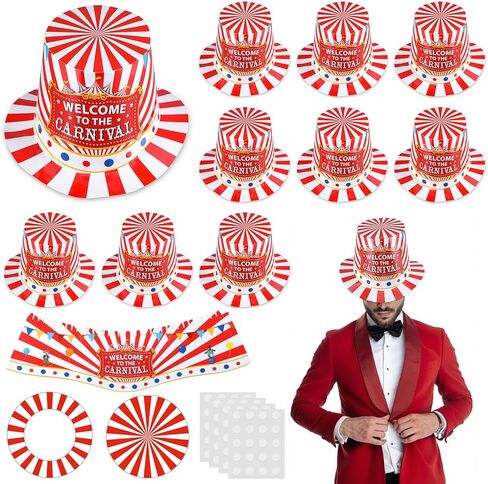 24 Pcs Welcome to the Carnival Top Bulk Hats Circus Party Paper Clown Hats for Carnivals Festival Holiday Parade Clown Jester Performance Halloween Christmas Cosplay Party Decor in Saudi Arabia