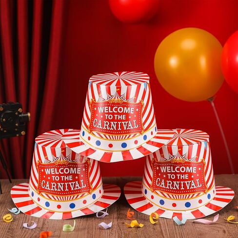 24 Pcs Welcome to the Carnival Top Bulk Hats Circus Party Paper Clown Hats for Carnivals Festival Holiday Parade Clown Jester Performance Halloween Christmas Cosplay Party Decor in Saudi Arabia