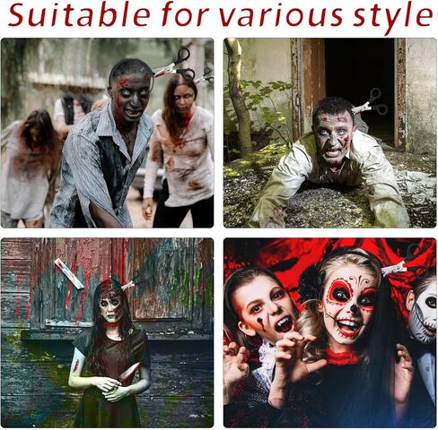 قطعتان من سكين الهالوين المزيف من خلال مجموعة عصابات الرأس، وعصابة رأس مقص وهمية ومجموعة قلادة دم وهمية، زي الحفلات in Kuwait