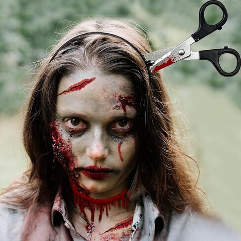 قطعتان من سكين الهالوين المزيف من خلال مجموعة عصابات الرأس، وعصابة رأس مقص وهمية ومجموعة قلادة دم وهمية، زي الحفلات in Kuwait