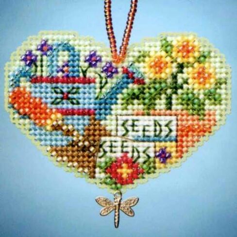 Love Gardening Beaded Counted Cross Stitch Charmed Ornaments Kit Mill Hill 2013 I Love MH163103 in Saudi Arabia
