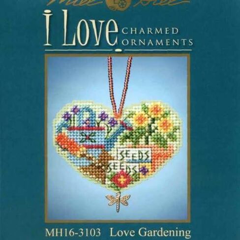 Love Gardening Beaded Counted Cross Stitch Charmed Ornaments Kit Mill Hill 2013 I Love MH163103 in Saudi Arabia
