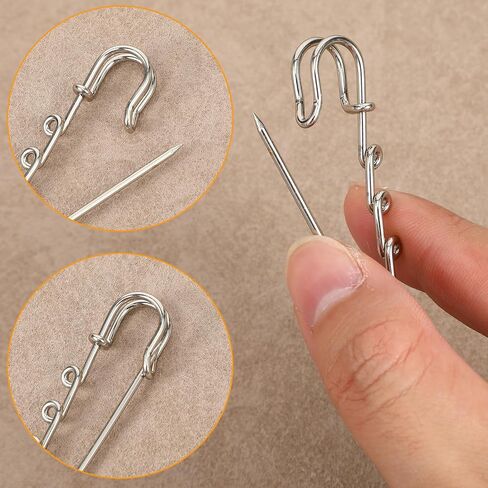 20 Pack Heavy Duty Safety Pins with 3 Loops, Metal Brooch Pin Kilt Pins Fasteners Decorative Loops Clasp Brooches Findings for DIY Crafts Jewelry Making Clothes Blanket Knitted Fabric in Saudi Arabia