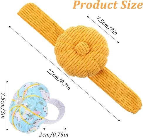 2PCS Wrist Pin Cushions for Sewing, Cute Pins Cushions Pincushions Needlework DIY Handcraft Needles Holder Sewing Pin Cushion with Elastic Strap for Quilting in Saudi Arabia