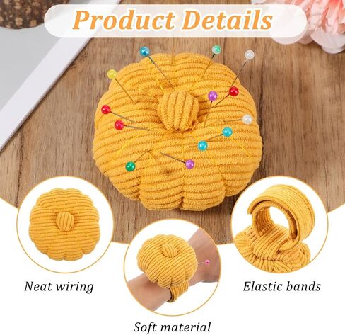 2PCS Wrist Pin Cushions for Sewing, Cute Pins Cushions Pincushions Needlework DIY Handcraft Needles Holder Sewing Pin Cushion with Elastic Strap for Quilting in Saudi Arabia