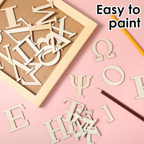 24PCS Greek Letters, 2 Inch Wooden Greek Letters Unfinished GreekAlphabet, Pine Wood Alphabet for DIY Crafts, Wall Decor, Sorority Fraternity Paddles in Saudi Arabia