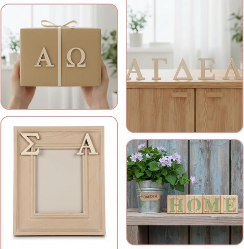 24PCS Greek Letters, 2 Inch Wooden Greek Letters Unfinished GreekAlphabet, Pine Wood Alphabet for DIY Crafts, Wall Decor, Sorority Fraternity Paddles in Saudi Arabia