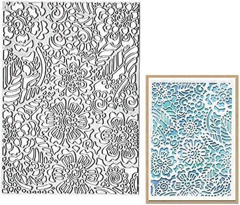 Flowers Leaves Die Cuts for Card Making, Rectangle Frame Cutting Dies Sets Floral Background Dies Stencils Embossing Template for Scrapbooking DIY Cards Album Crafts Supplies in Saudi Arabia