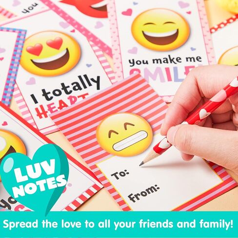 JOYIN 28 Pack Valentines Day Gifts Cards with Expression Face Plush Key-chain, Greeting Cards with Plush for Valentine Classroom Exchange, Kids Party Favor, Game Prizes and School Rewards in Saudi Arabia