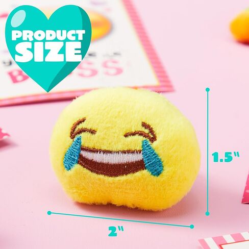 JOYIN 28 Pack Valentines Day Gifts Cards with Expression Face Plush Key-chain, Greeting Cards with Plush for Valentine Classroom Exchange, Kids Party Favor, Game Prizes and School Rewards in Saudi Arabia