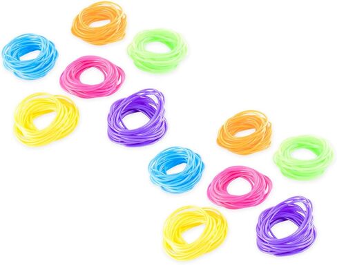 Super Z Outlet 80s Colorful Retro Rock Pop Star Rainbow Diva Disco Jelly Neon Gel Stretchable Bracelets Bands for Theme Events, Colorful Assortment, Assorted Toy Party Favor Prizes (Assorted 144pk) in Saudi Arabia